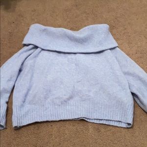 Baby blue off shoulder sweater